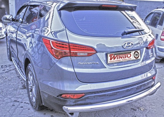 Защита заднего бампера Hyundai Santa Fe 2012+
